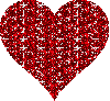 red glitter heart