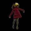 girl jump red coat