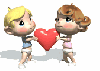 boy and girl with heart