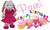 HAPPY BIRTHDAY cup cake bunny Pami