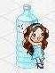 Girl with giant water bottle