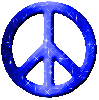 blue peace sign