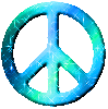 light blue peace sign