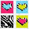 Zebra Hearts Background