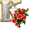 LETTER K WITH ROSES