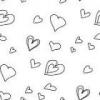 Black and White Scribble Hearts