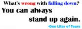 What's wrong with falling down? You can always stand up again