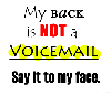 My back is not a voicemail. Say it to my face