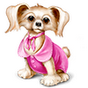 Pink coat puppy