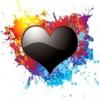 black and colorful heart