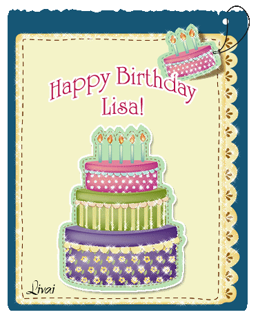 Glitter Text " Personal " Happy Birthday Lisa.