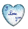Blue Heart saying I Love You