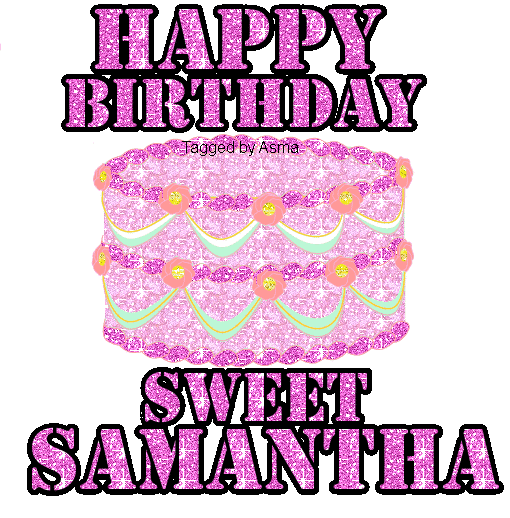 Glitter Text " Personal " happy birthday samantha.