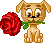 puppy brings you rose