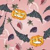 pumpkin halloween glitter seamless background