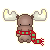 cute moose with scarf