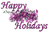 Happy Holidays-Purple Poinsettias