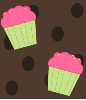 brown,pink,green,cupcake,cupcakes,sweets,