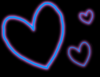 Blue and Pink Glowing Hearts