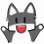 excited grey fox