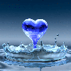 neon water heart