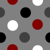 red, black polka dot