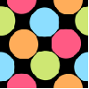 mulit colored polka dot
