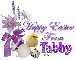 Chick with purple flowers- Tabby