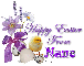 Chick with purple flowers_Nanc