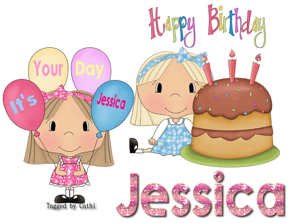 Glitter Text " Personal " Happy Birthday Jessica - Jessi. 