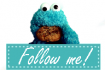 Cookie Monster 'Follow me' button