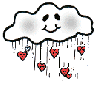 Background - Cloud Raining Hearts - Valentines