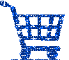 shopping cart blue glitter