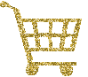shopping cart gold glitter