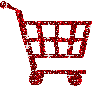 shopping cart red glitter