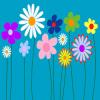 Background - Blue - Flowers