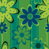 Green and blue flower pattern