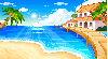 Beach houses scene