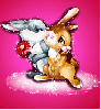 Bunnies - background valentine's day