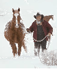 Winter horse & rider - background