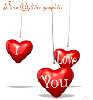 animated red hearts dangle