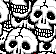 craked skulls Halloween tiled background