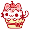 Kawaii kitty in a cupcake