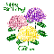Stylized Chrysanthemums - November Birthday - Giina