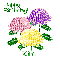 Stylized Chrysanthemums - November Birth Flower - Kim