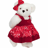 teddy bear in red dress