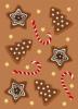 Gingerbread cookie and candy cane tiled background
