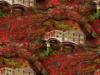Autumn bridge tiled background