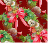 Christmas wreath and koalas tiled background