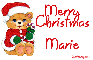 Glitter Christmas candy cane bear Marie